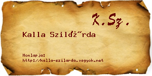 Kalla Szilárda névjegykártya